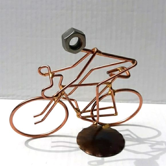 ROCK CREEK METAL CRAFT HANDMADE BICYCLIST - Picture 2 of 9